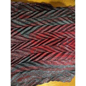 Womens Burgundy and Silver Infinity Scarf  28"x76"